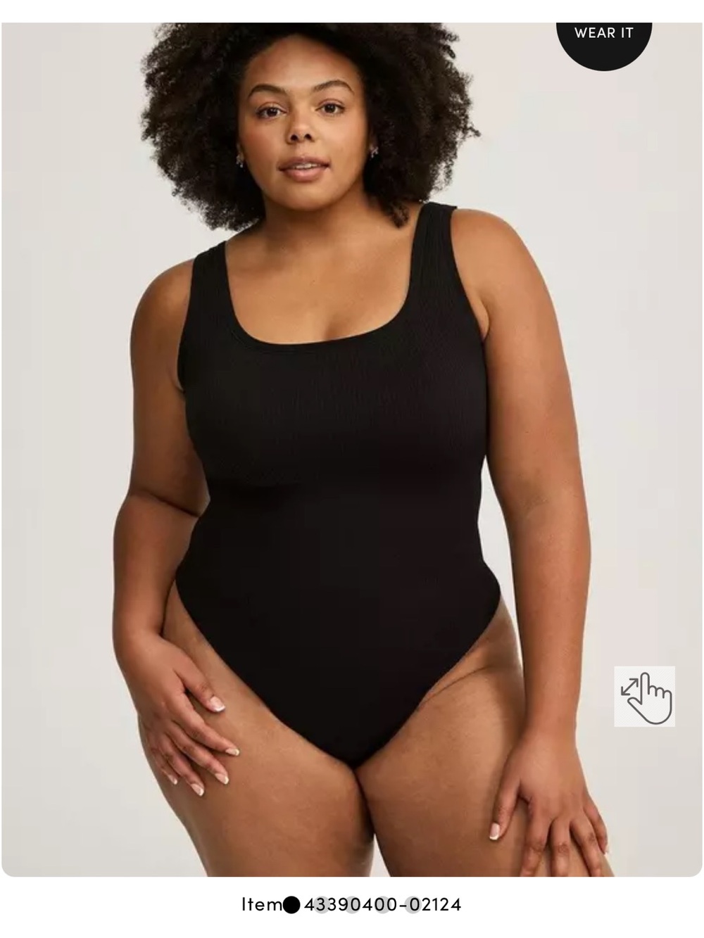 NWOT Torrid Size 4 Lightly Lined Seamless Rib Square Neck Bodysuit - Black - Picture 2 of 9